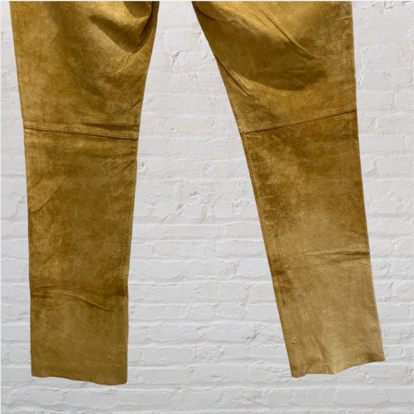 VINTAGE HEART MOON STAR -- Leather Jeans, Chamois Colored, Soft Suede-Feel - Picture 8 of 13